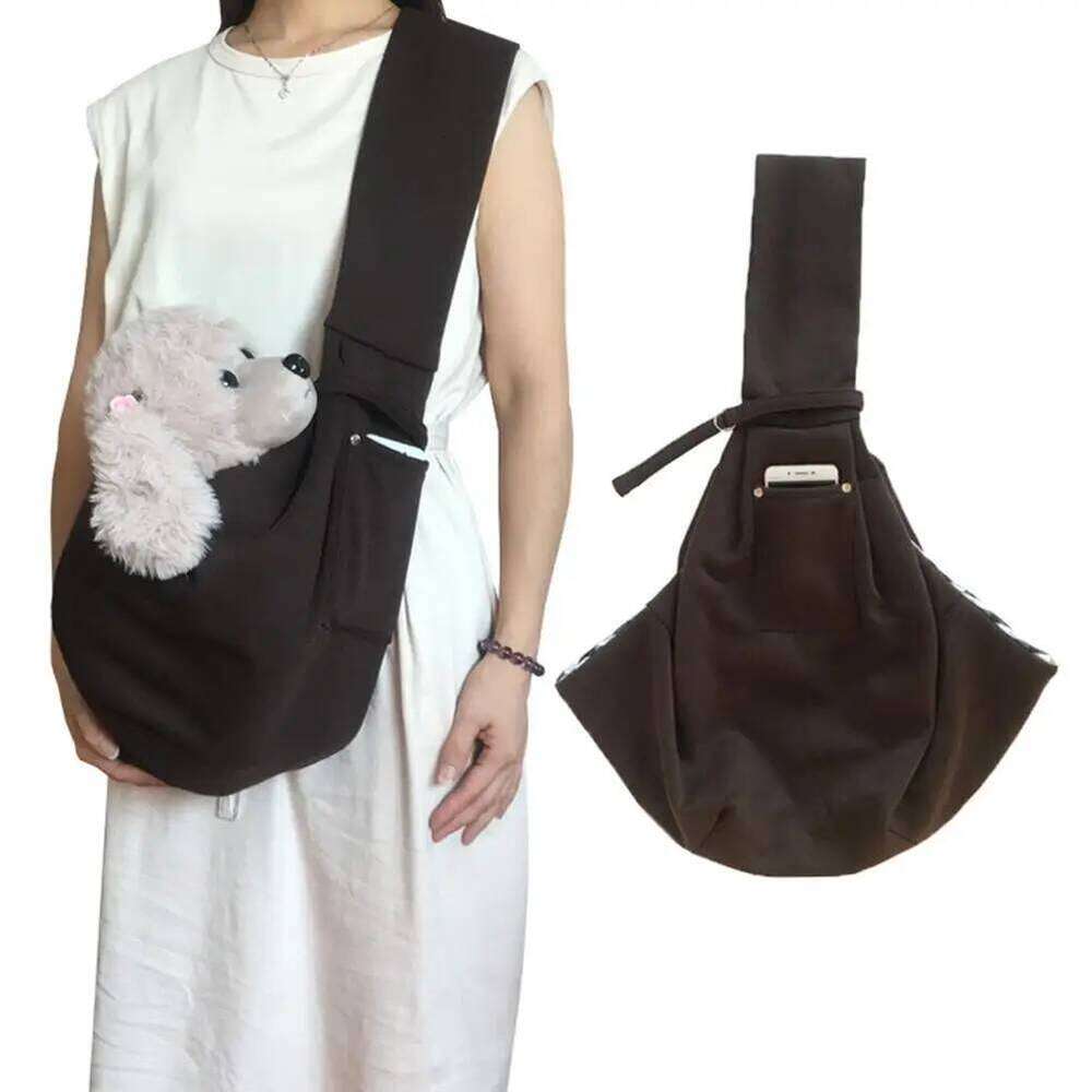 Sling Carrier For Small Dogs Cats Breathable Adjustable Crossbody Shoulder Bag Portable Foldable Outdoor Travel Pet Handbag 26H0130