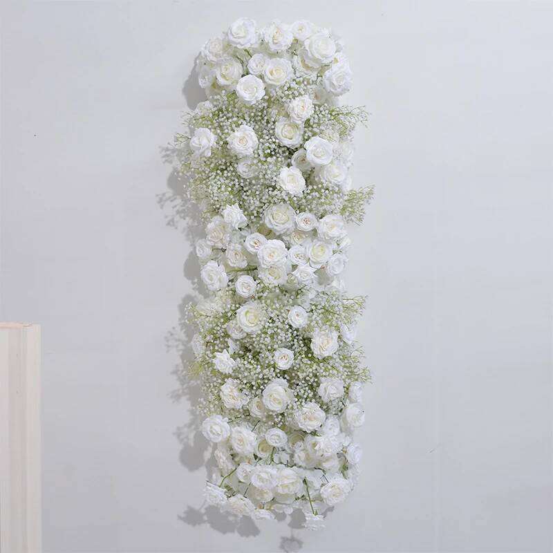 Luxury White Artificial Flowers Wedding Decoration Table Long Flower Row Runner Floral Backdrop Arrangement Wall Arch Decor Y260130