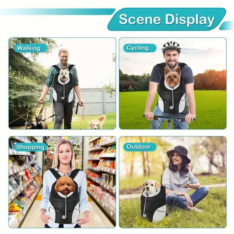 New Dog Pet Backpack Comfortable Carrier Travel Hiking Bag Front Pack Breathable Adjustable Straps for Small Medium Dogs Cats 26H0130