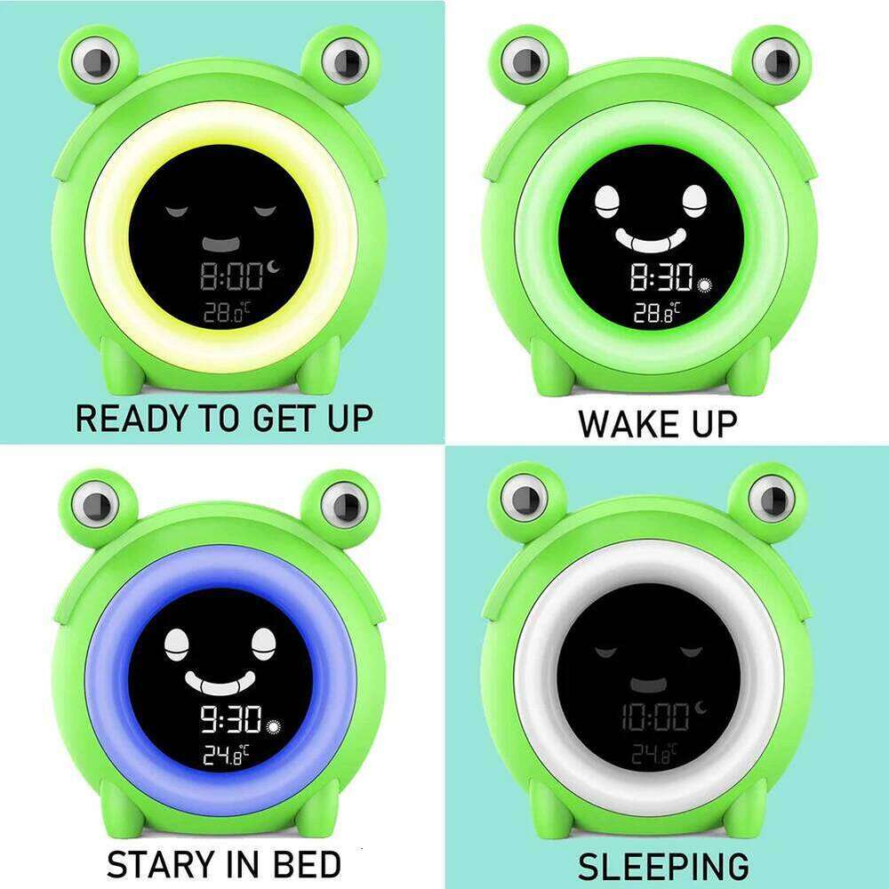Cute frog Digital Clocks Kids Children Sleeping Training LED Night Light Temperature Display Alarm Clock W260130