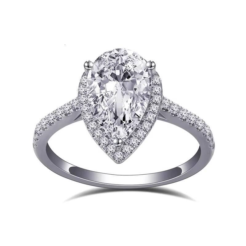 IGI 18K Gold 209CT Pear Cut Lab Diamond Rings IGI Wedding Diamond Engagement Ring