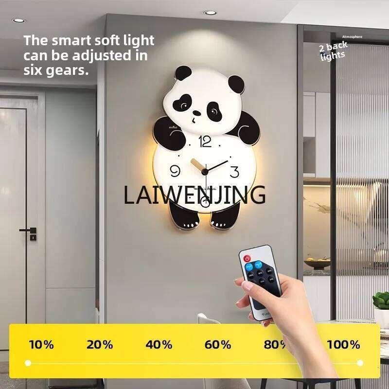 MJY Panda Wall Home Living Room Atmosphere Simple Modern Creative Restaurant Clock W260130