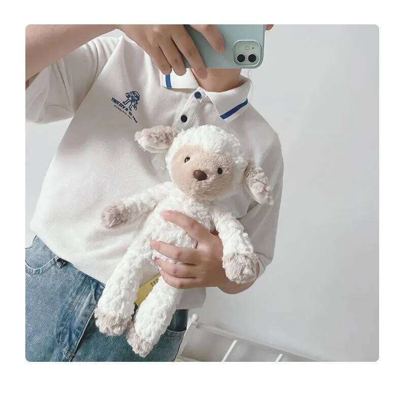 35cm Cute Fluffy Sheep Toys Kids Doll Children Gifts Cartoon Furry White Lamb Plush Toy Soft Kawaii Hug Plushies Y260128