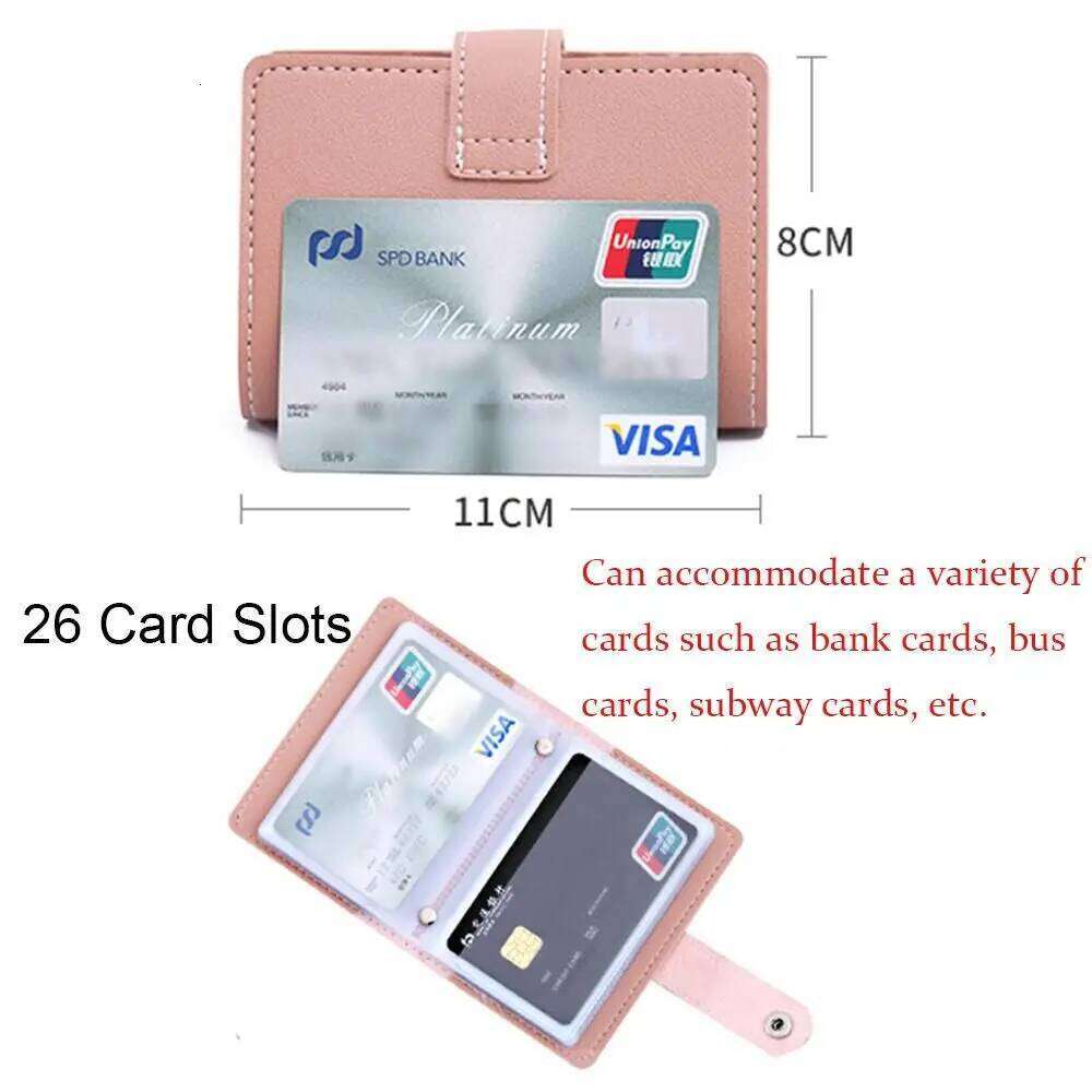 26 Slots Pocket Bag Women Men Purse Credit Card Holder Wallet PU Leather RFID Blocking Z260130