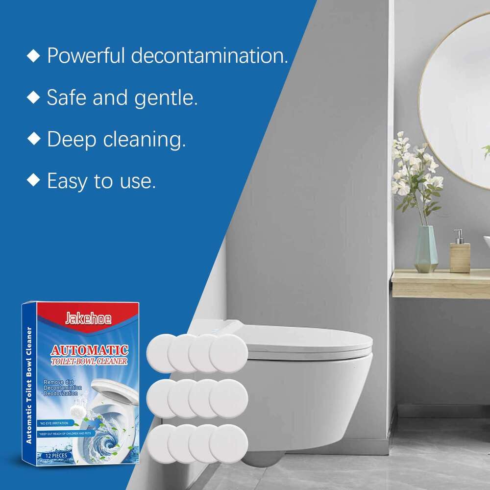JAKEHOE Cleaning Effervescent Tablets Toilet Cleaner Deodorizer Descaler Stain Remover Long-lasting Fresh Air S260130