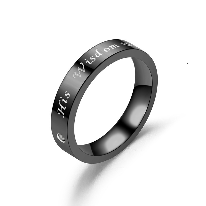 Hot-Selling New Black Her Beauty His Wisdom Fashion Diamond Couple Ring
