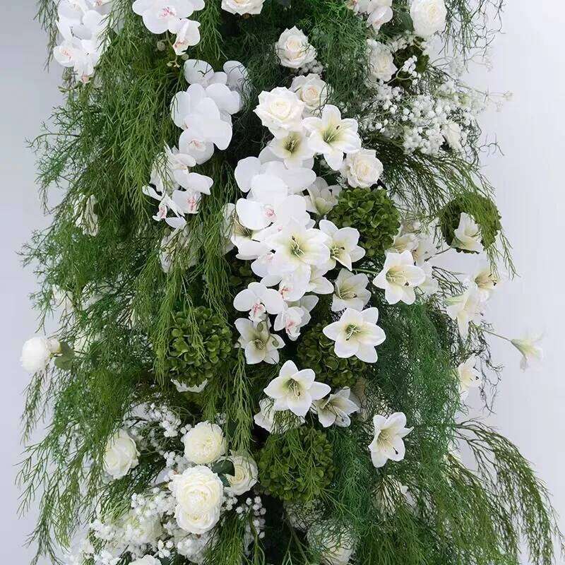 Customized Artificial Greenery Backdrop Mariage White Flower Arrangement Decoration Arch W260130