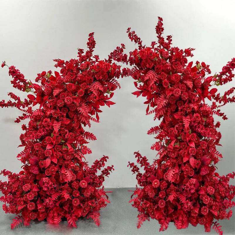 Brand new Rose peony hydrangea floral decoration ox corner arch frame wedding background prop party event stage floor flower Row Y260130