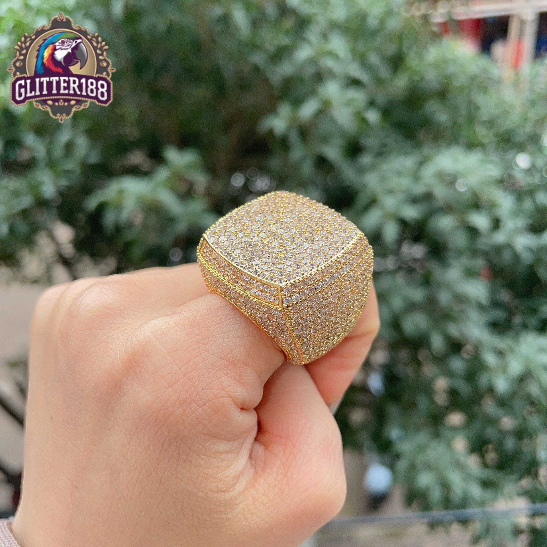 2026 silver Pave Setting vvs moissaniteia Diamonds 10k Gold Plated Men Fully vvs moissanite Champion Rings