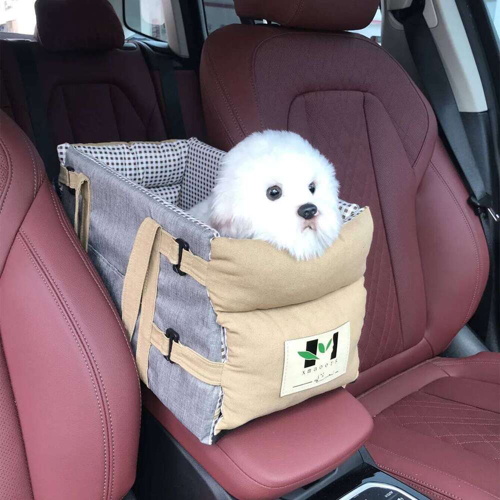 Center Car Seat10 lbs, Console car seat for Small Dogs Middle, Safety Travel Dog Bag, Cat Carrier Bag 26H0130