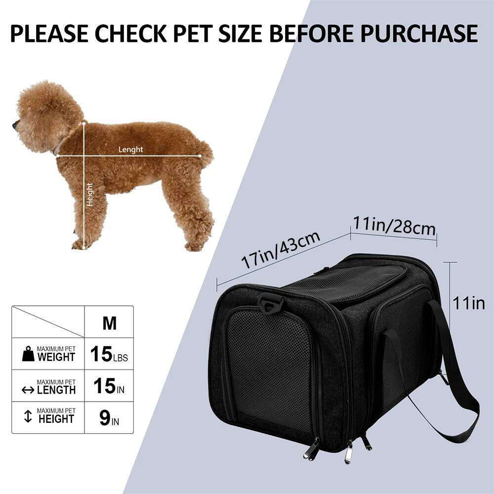 Dog Carrier Bag Soft Side Backpack Puppy Pet Carriers & Travel Products Airline Approved Outgoing For Small Dogs Cat Accessories 26H0130