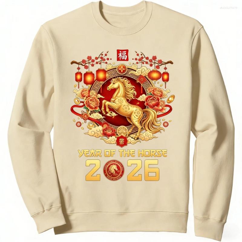 Men's Hoodies Chinese Year Unisex Pullover Of The Horse Sweatshirt Latest Trendy Style Fashion Streetwear Men Women Clothing