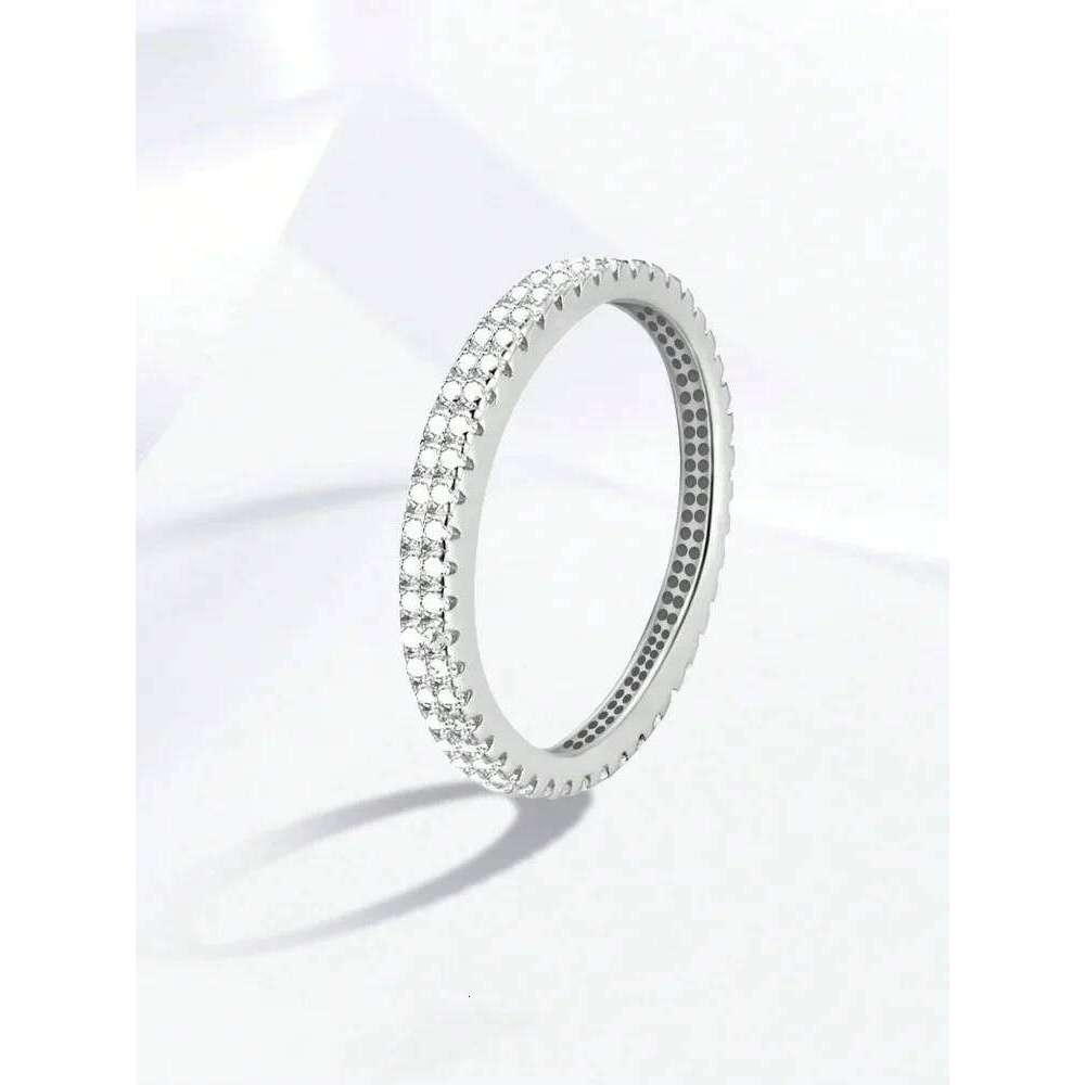 925 Sterling Silver Classic Simplicity Zircon Double Row Ring For Women Engagement Wedding Luxury High Quality Fine Jewelry XJ260130