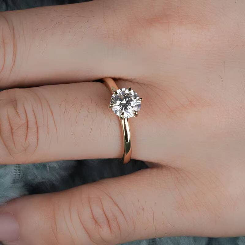 Starsgem D E F Color VVS-VS IGI Certified 18k Yellow Gold Lab Grown Diamond Cvd Diamond Ring