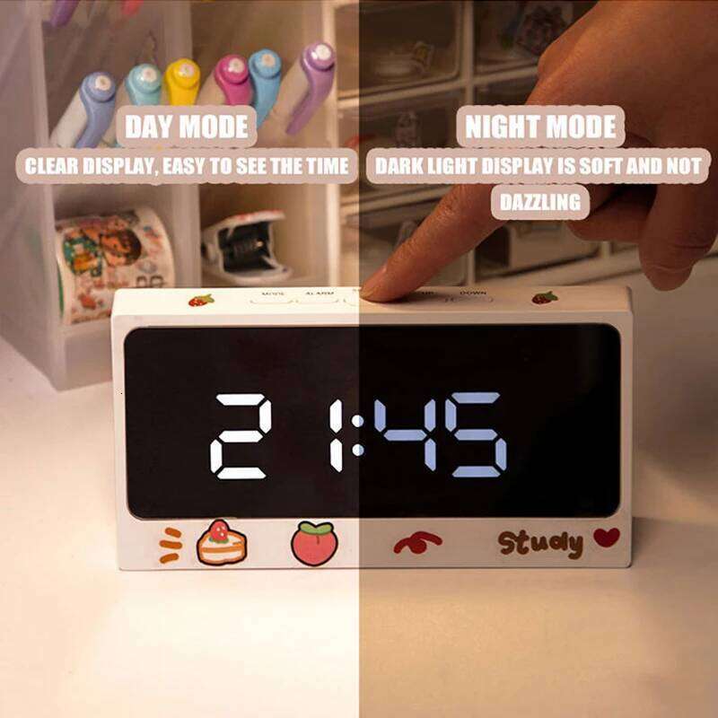 Cute Kawaii Desktop Led Digital Watch Desk Decoration for Bedroom Table Decor Child Sleep Trainer Girl Alarm Clock W260130