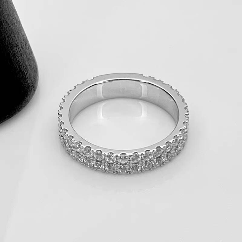 MSR-1124 18K Gold Customized 128CT Round Lab Diamond Eternity Ringg