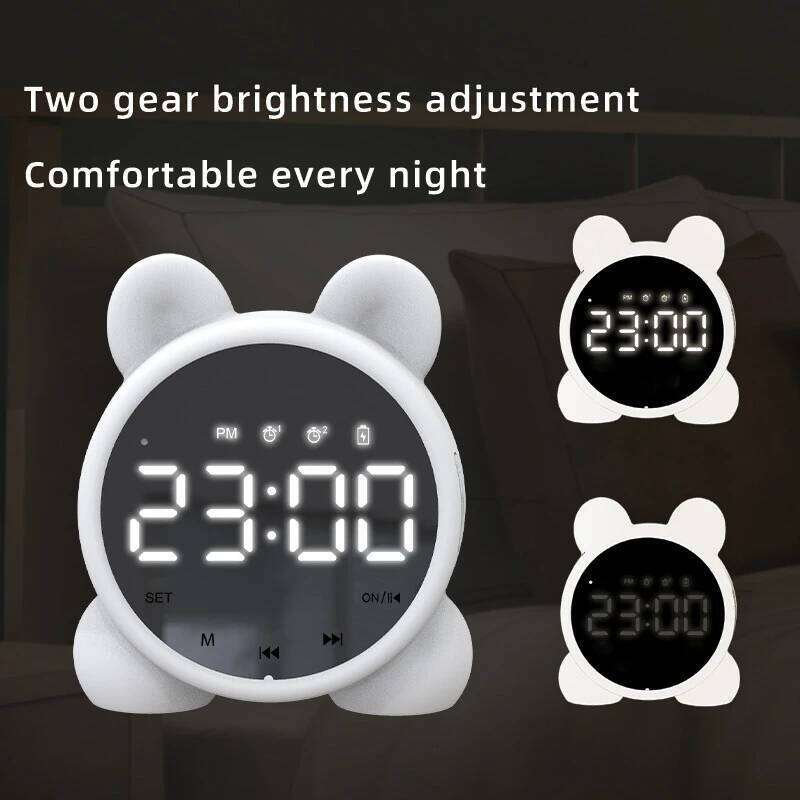 Bluetooth Mirror Table Cute Cat Digital Alarm For Kids Bedside Clock Children'S Sleep Led Clocks W260130