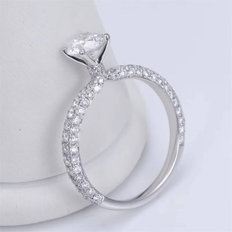 MSR-1464 Customization 18K White Gold D VVS1 HPHT Lab Grown Diamond Solitaire Ring