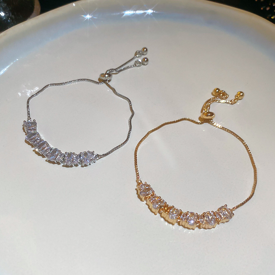 Korean Style Super Shiny Oval Zircon Casual Fashion Simple Elegant Versatile Bracelet Light Luxury High-end Feel Jewelry - view 8