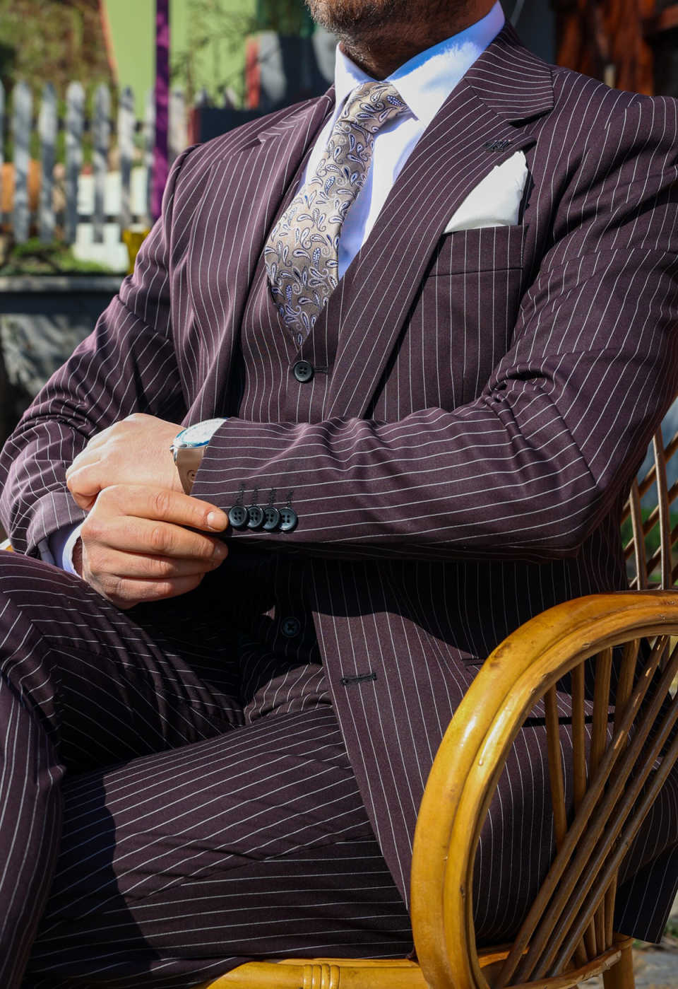 Business Wedding Tuxedos Pinstripe 2 Piece Set Jacket Pants Men Suit Handsome Double Breasted Groom Party Blazers Customized