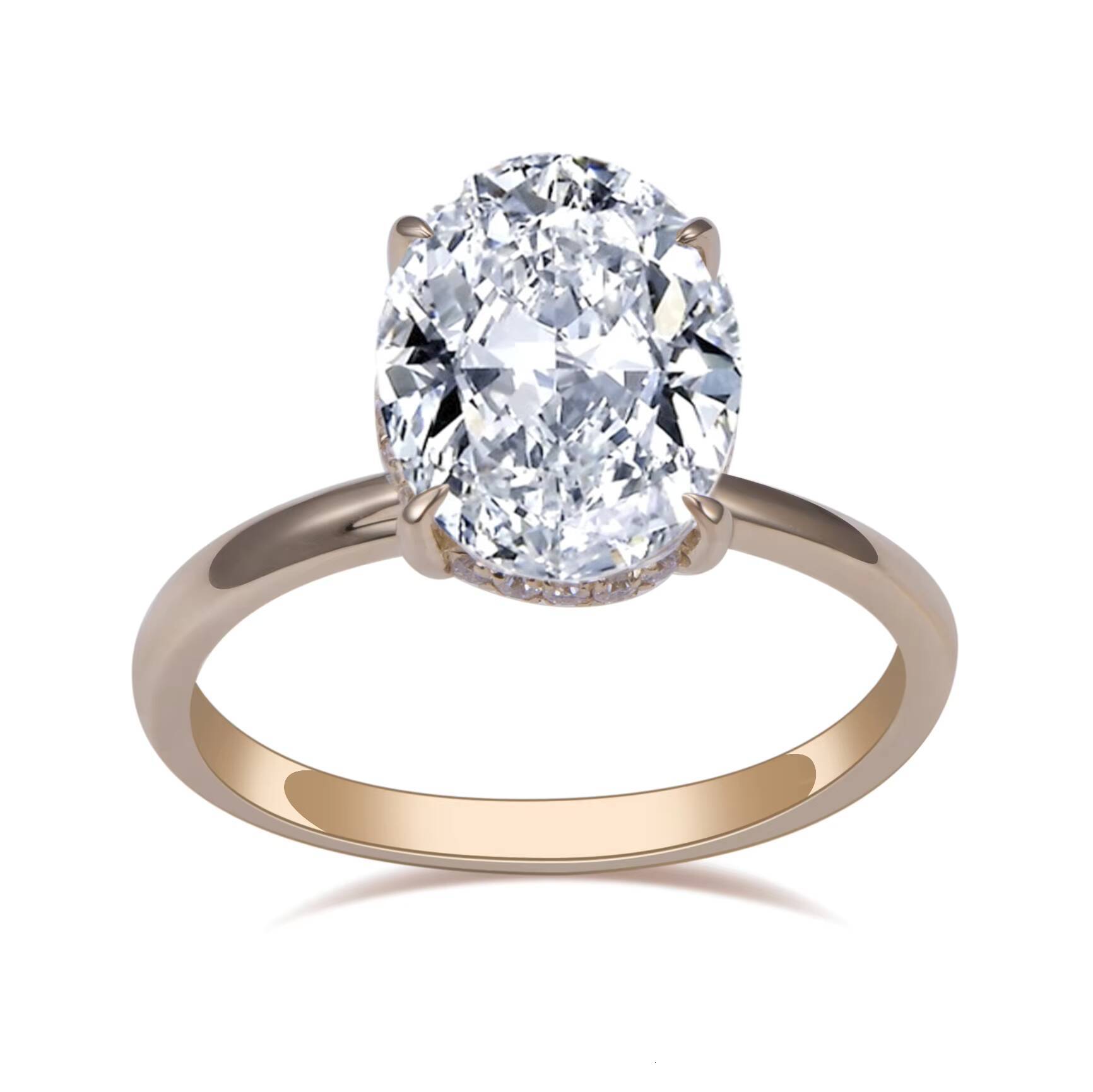 MSR-1226 Customized Jewelry 14K Gold Engagement Solitaire Diamond Ring 258ct D VS1 Oval Shape Lab Grow Diamond Ring