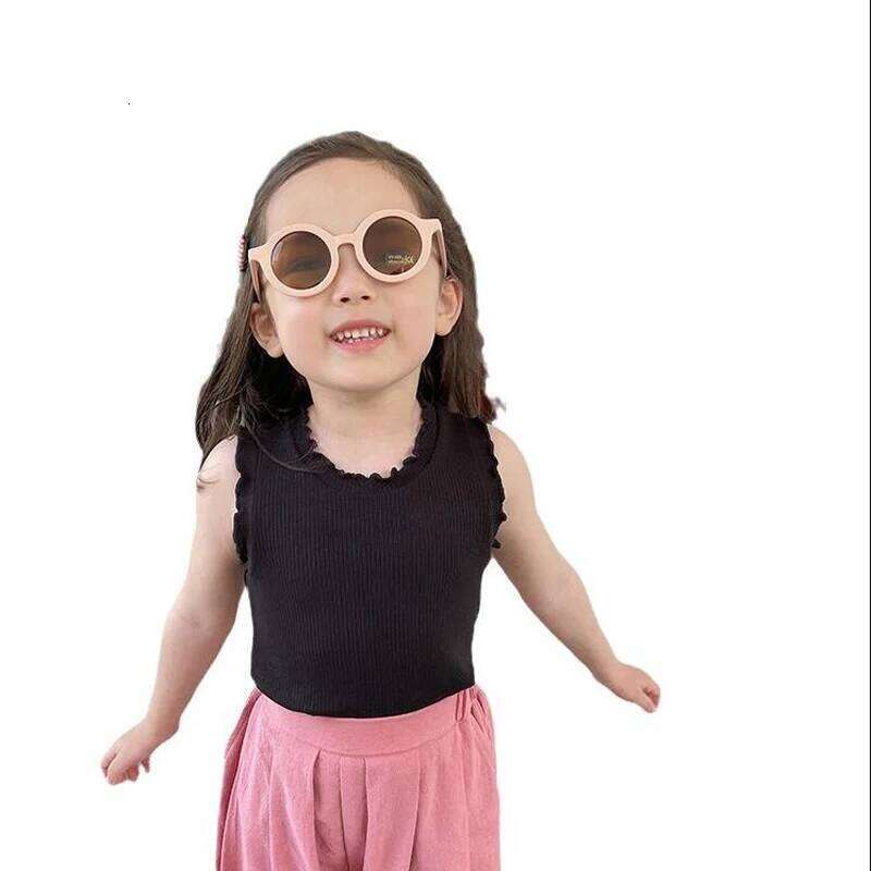 4pcs Round Fashion Cute Children's Sunglasses Parent Child Frosted Sun Solid Color Candy Colors Glasses Baby Eyeglasses H260130