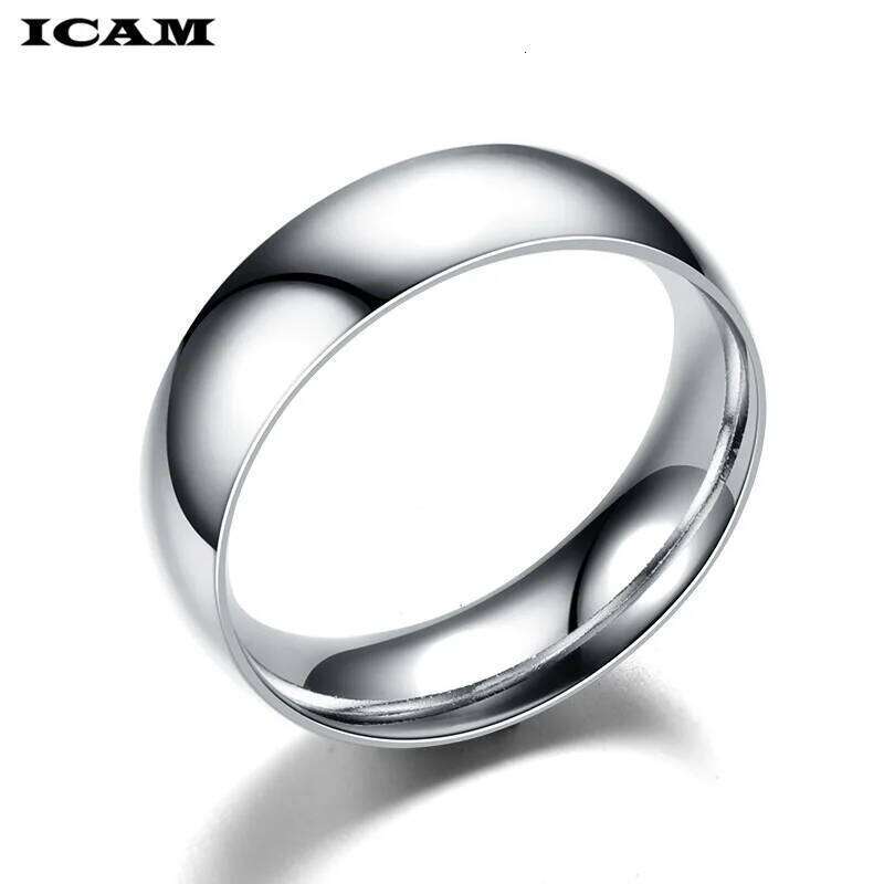 ICAM Fashion jewelry Simple Glossy Mirror Titanium Steel Couple Ring for women men XJ260130