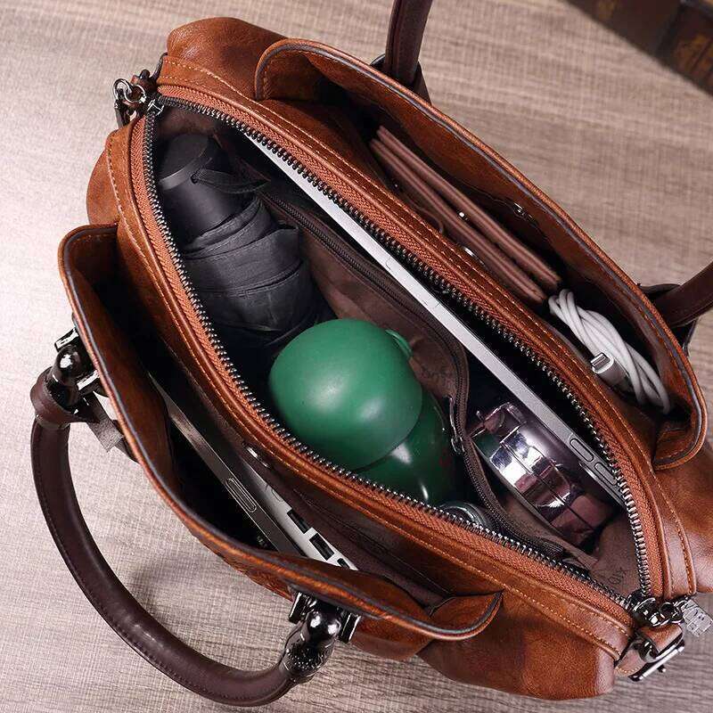 Faux Leather Boston For Woman Classic Hand Bag Ladies Vintage Luxury Designer Bags Women Handbag Brown Red Green Retro KABAHEBINGJUE