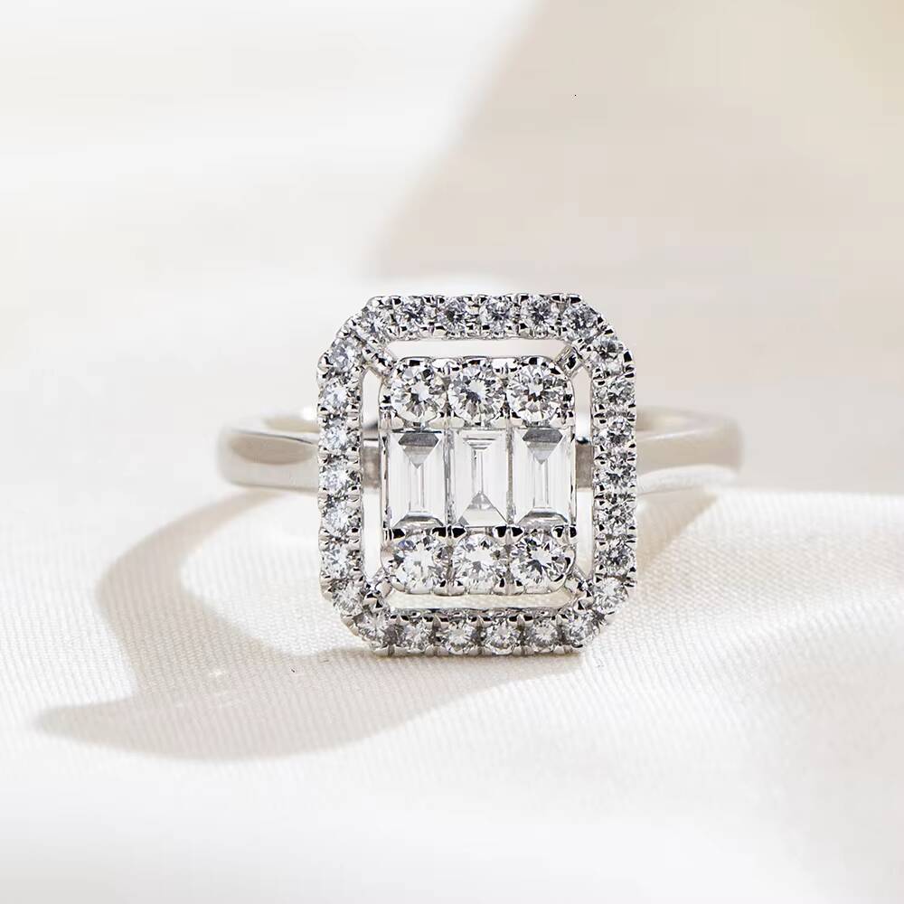 Jewelry in Stock MSR-1975 18K Gold Luxury Engagement Ring Fancy Shape Lab Grown Diamond Ring