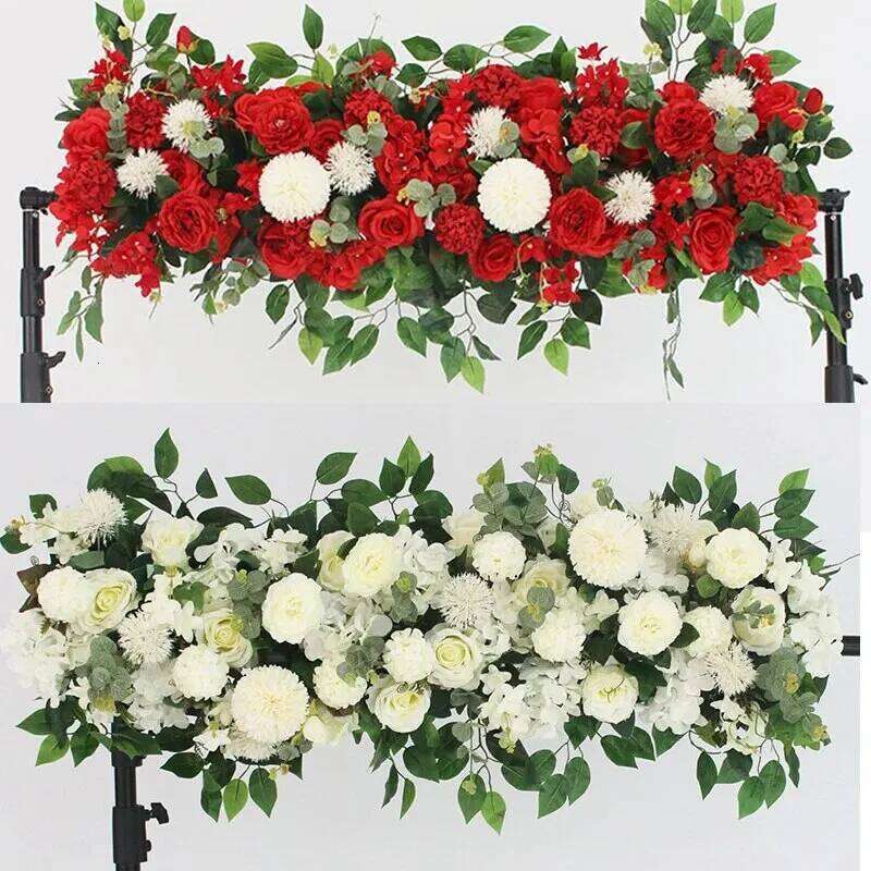100CM DIY Wedding Flower Wall Arrangement Supplie Silk Peonie Rose Artificial Floral Row Marriage Iron Arch Backdrop Decor W260130
