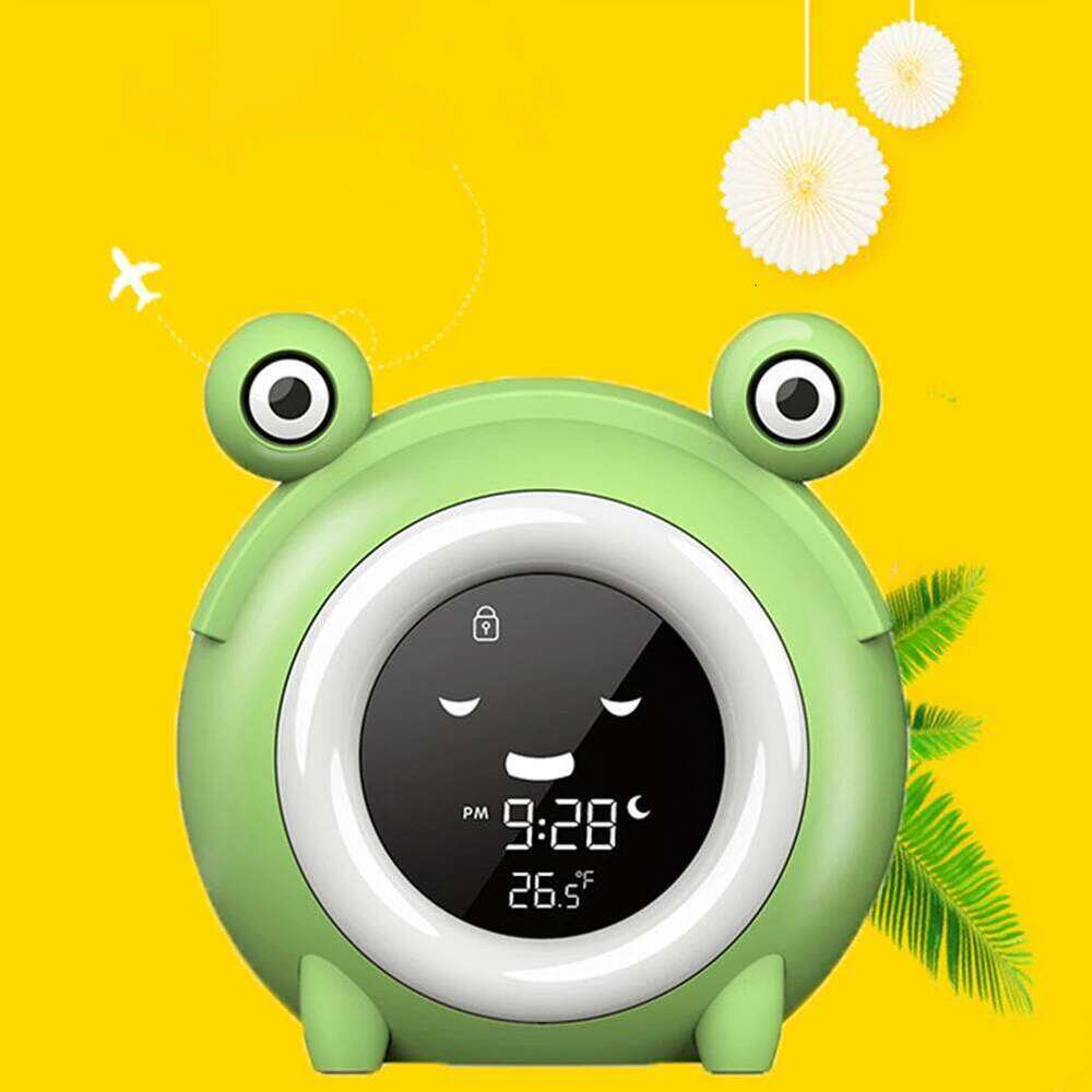Cute frog Digital Clocks Kids Children Sleeping Training LED Night Light Temperature Display Alarm Clock W260130