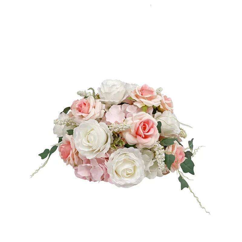 Pink White Aisle Floor Floral Arrangement Wedding Backdrop Arch Decor Hanging Rose Peony Orchid Hydrangea Flower Row Supplies Y260130