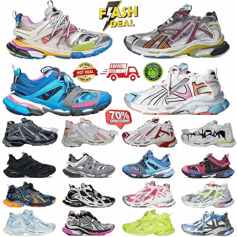 Designer shoes Runner 7.0 Mens Shoes Track 3.0 Paris 7.5 Sneakers Triple White Black Pink Grey Beige Mesh Leather Nylon Printed Women Platform Trainers 36-46
