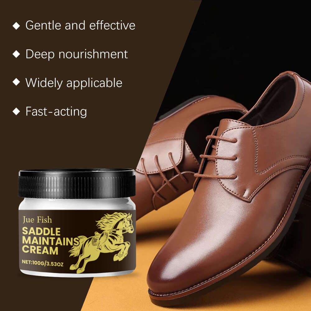 Jue-Fish Care Saddle Soap Oil Wax Cleaning Leather Maintenance Brightening Protective Cream S260130