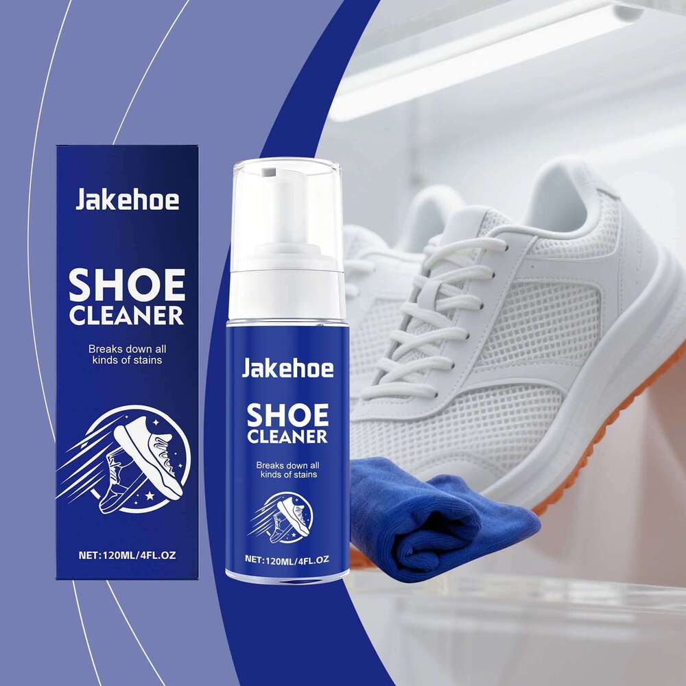 Jakehoe White Gentle Cleaning Stain Removal No-Wash Foam Portable Shoe Cleaner S260130