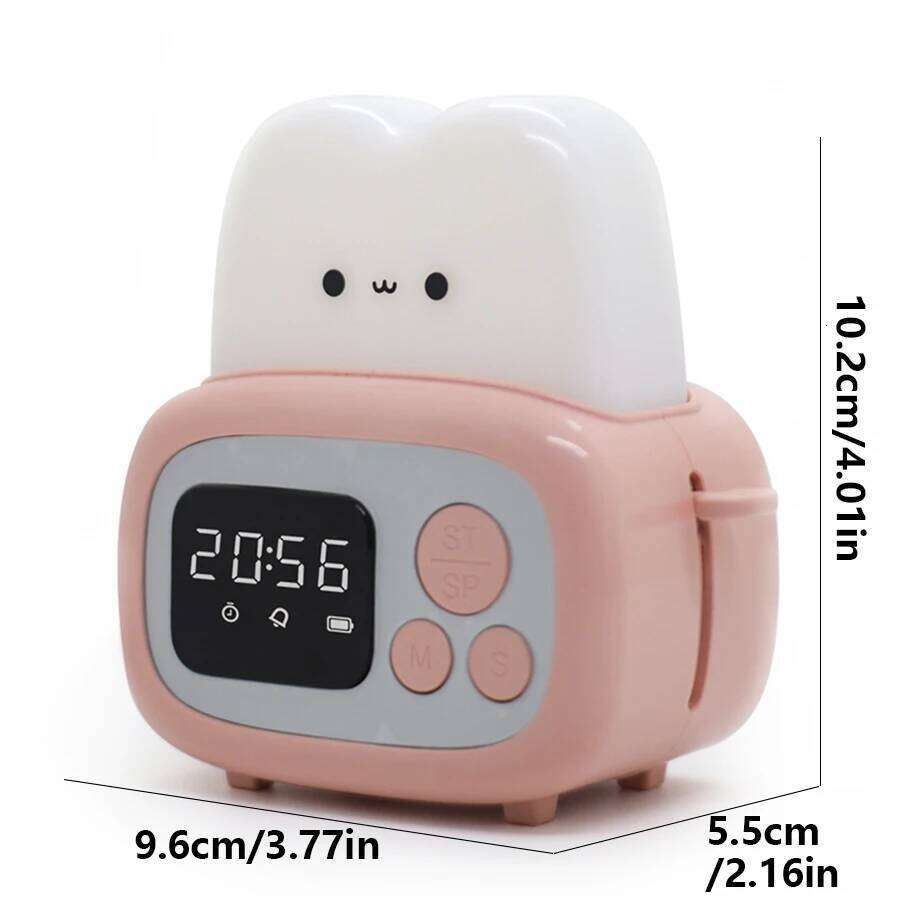 1pc new LED toaster alarm clock, creative cartoon nightlight with timing function, ins wind bedside decoration W260130