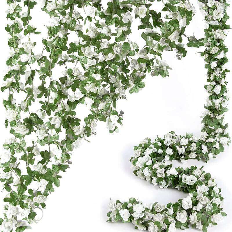 2.5m Rose Artificial Silk For Garland Fake Plant Flowers Vine Home Room Wall Hanging Wedding Garden DIY Arch Decoration W260130