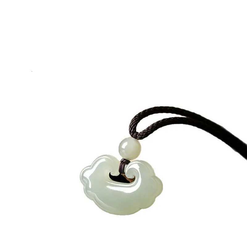 Premium Hetian Jade Peace Lock Auspicious Cloud Pendant Ruyi Fortune Attracting Necklace Birthday Gift For Friends Y260130