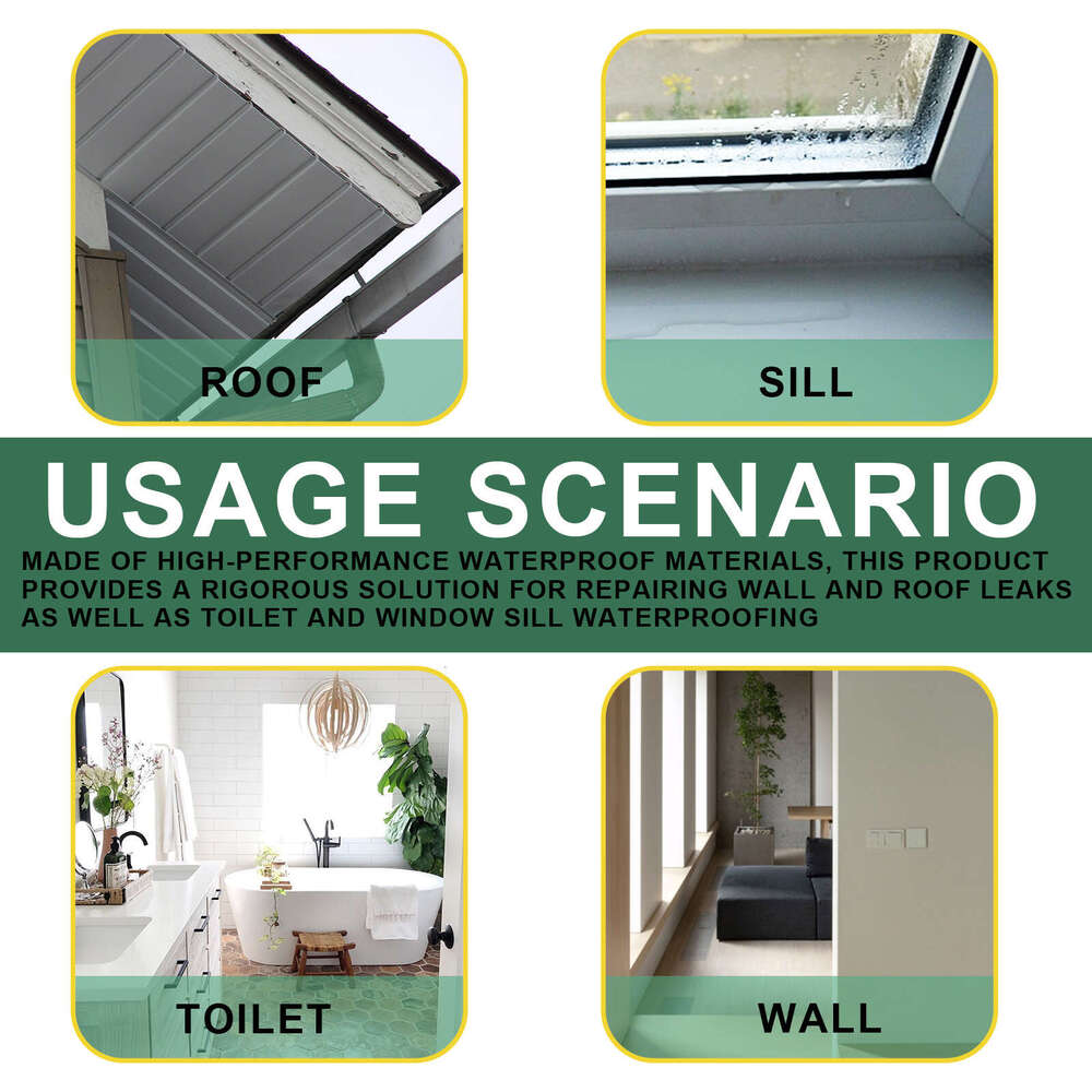 Jaysuing Leak-Proof Sealant Waterproofing Agent for Balconies, Roofs, Kitchen, Bathroom, No-Need-to-Hit-Tile Waterproof Coating S260130