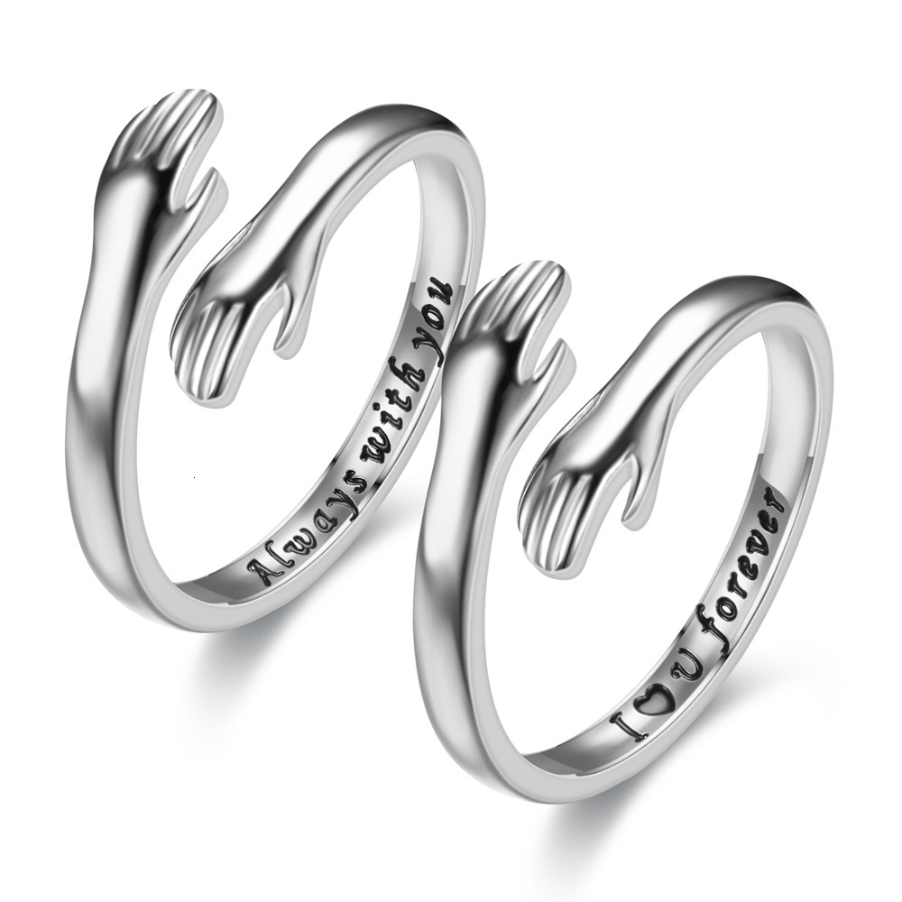 New Hydraulic Love Hug i love always with you Couple Rings