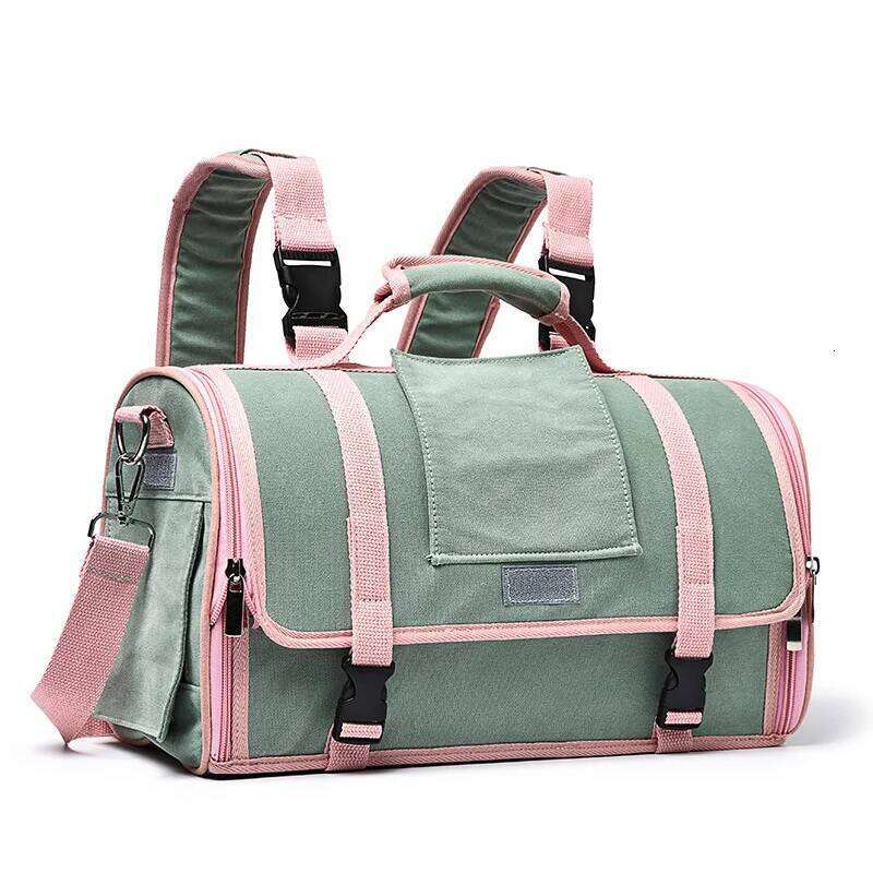 Canvas Cat Carrier Backpack Space Capsule Style Horizontal Large Capacity Portable Outdoor Travel Pet Bag For Cats & Dogs - view 5