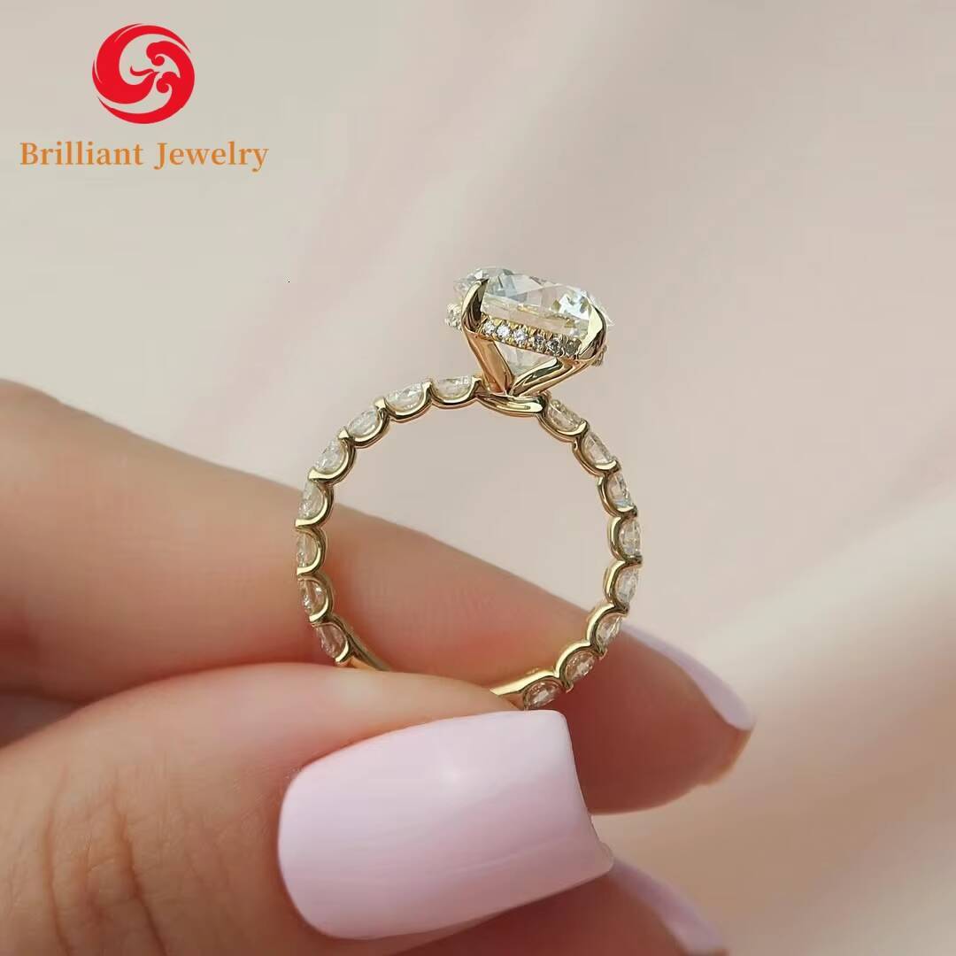 Fine Rings IGI Certified CVD HTHP Lab Grown Diamond D VS1 Round Cut 1-3CT 18K 14K Yellow Gold Wedding Engagement Ring