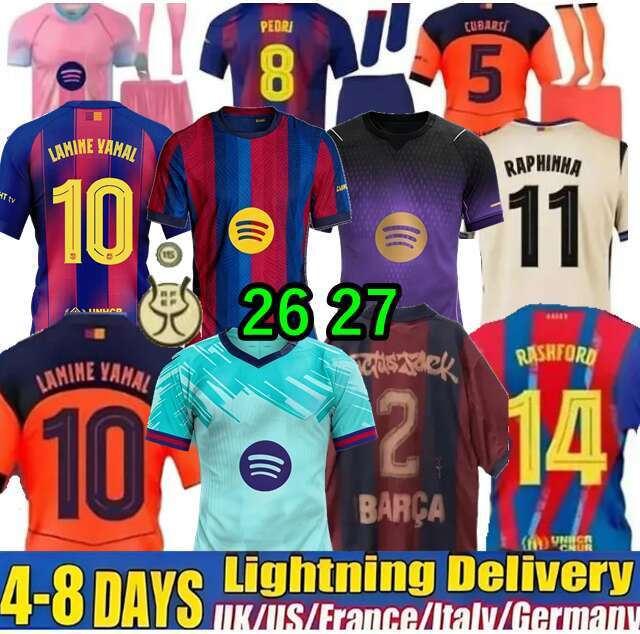 Barcelona 25 26 27 LAMINE YAMAL Lewandowski Soccer Jerseys GAVI Raphinha FERRAN 2025 2026 Football Shirt TOP F. DE JONG Men Women Kids