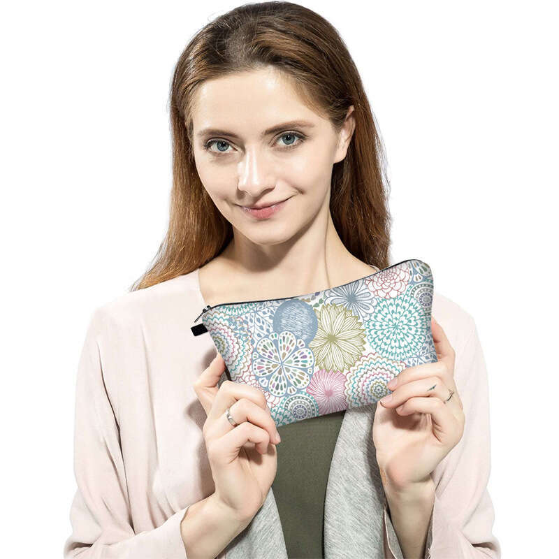 Classic Digital Print Makeup Mandala Pattern Clutch Women's Multifunctional Storage Bag