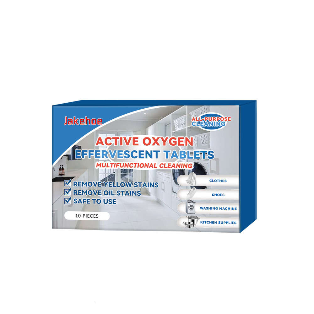 Jakehoe Multi-Functional Clean Effervescent Tablets Gentle Cleaning for Clothes Stain Removal Bathroom Kitchen Stubborn Stains Long-Lasting Fragrance 