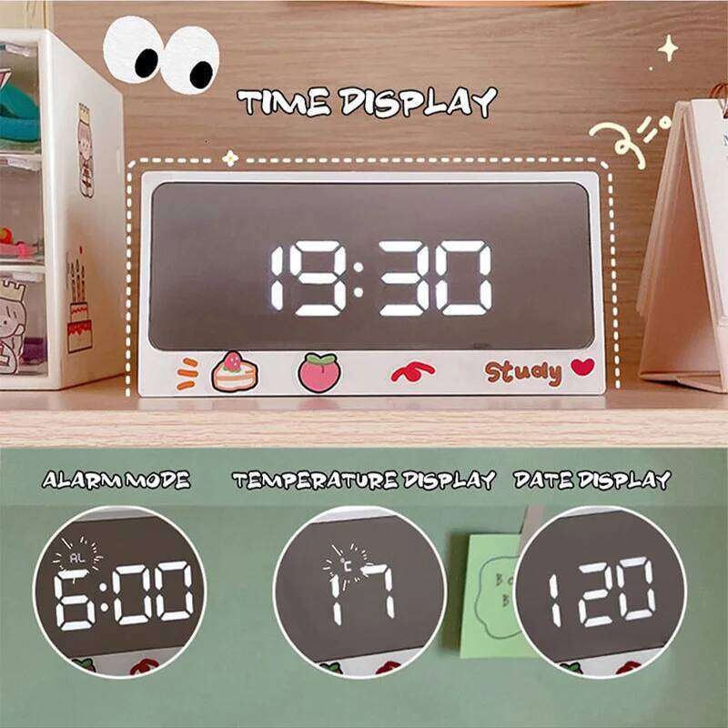 Cute Kawaii Desktop Led Digital Watch Desk Decoration for Bedroom Table Decor Child Sleep Trainer Girl Alarm Clock W260130