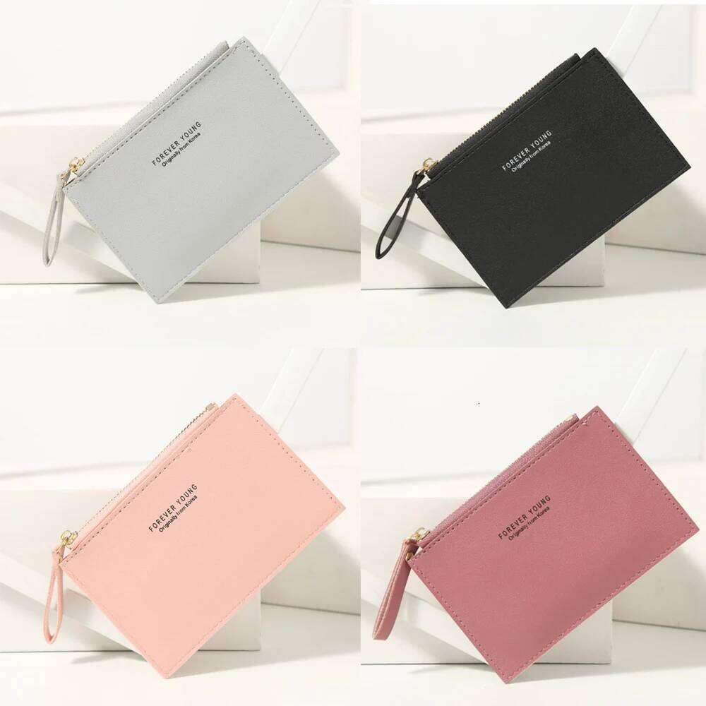 Gift Girls Ladies Name Short Purse Holder Pure Color Mini Business Wallet Z260130