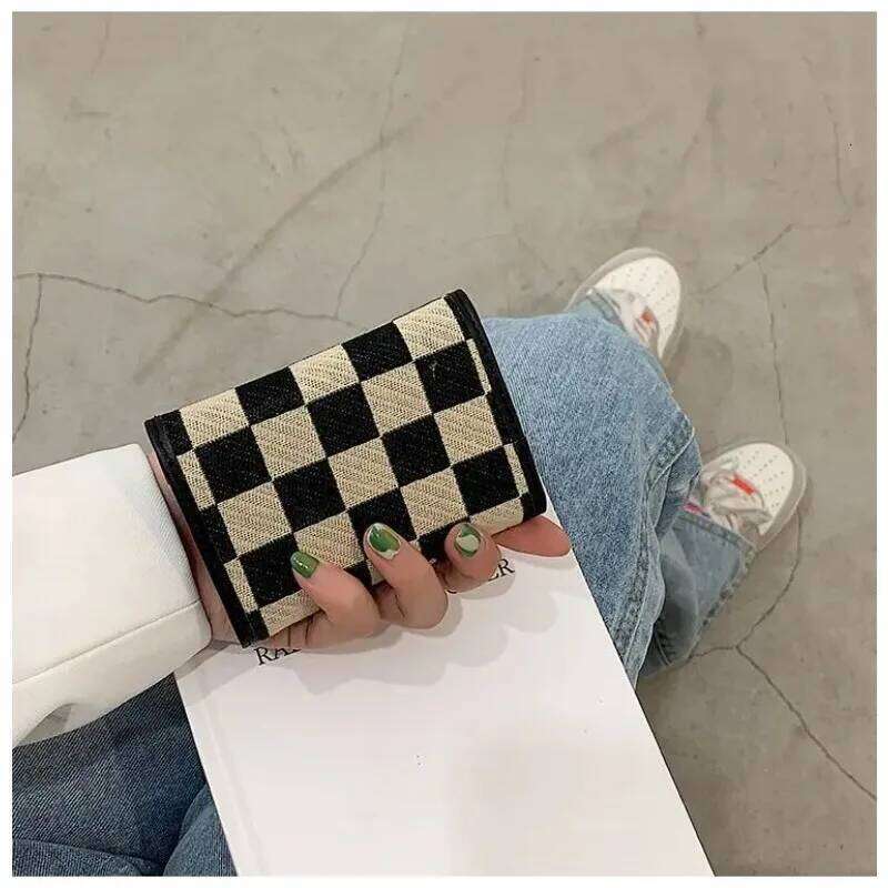 New Black and White Check Exquisite High-End Multi-Card Holder for Women - view 7