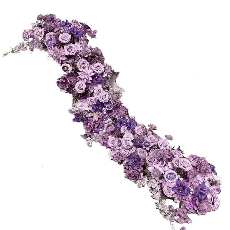 New Artificial Strip Arrangement Wedding Table Runner Floral Party Backdrop Decor Prop Arch Flower String Window Display Y260130