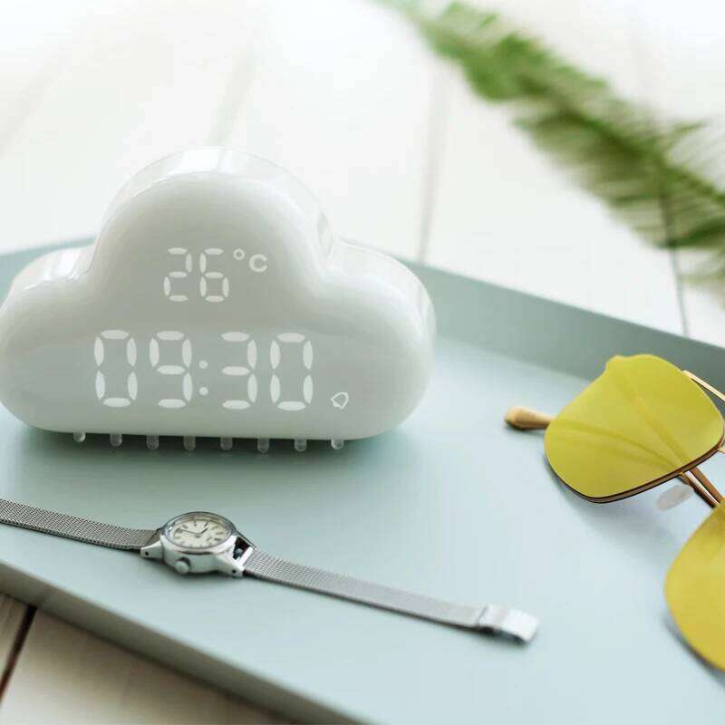 E2 Cloud Alarm kids light LED Table Voice Control Digital Despertador USB Powered Electronic Desktop Clocks Wake Up Clock W260130